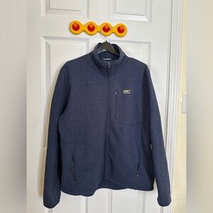 LL Bean Men’s Sweater Fleece Full Zip Jacket Sz Large Reg Slightly Fitted Blue